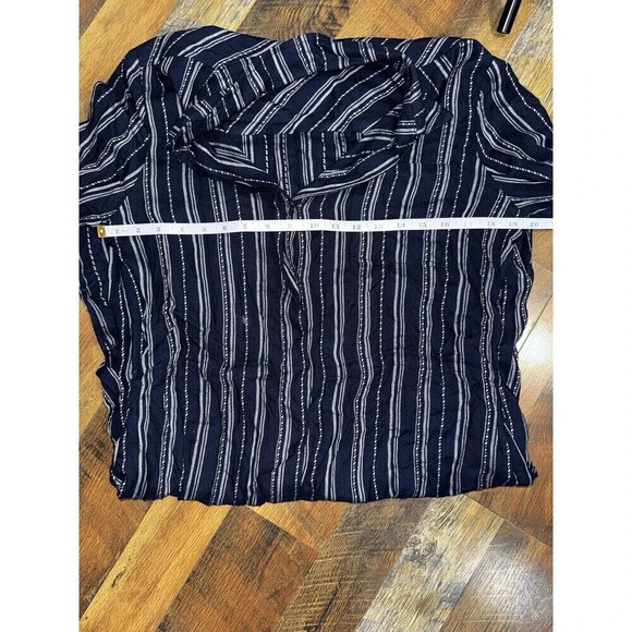 Dear John Shirt Dress   Roll Up Sleeves Flowy Blue And White Striped S - Picture 10 of 11